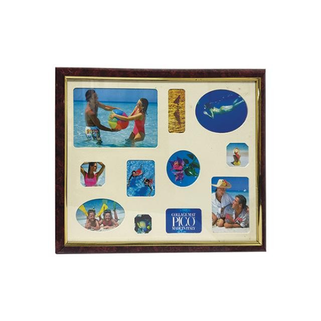 (52200468)PICTURE FRAME-Wall Hanging Multi Collage in Burgundy Frame