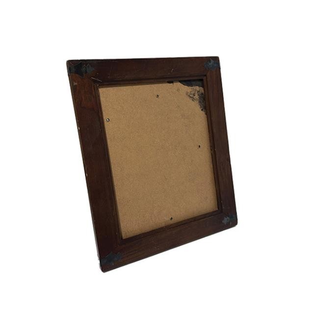 (52200474)PICTURE FRAME-Wooden Frame w|Black Metal Detail