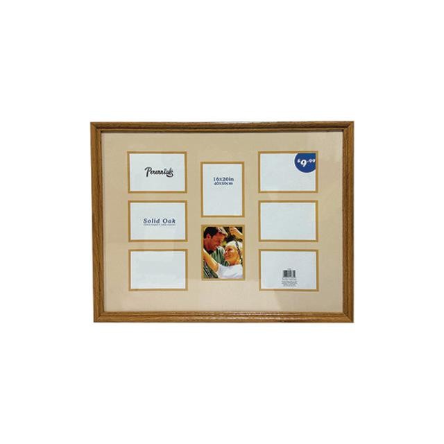 (52200475)PICTURE FRAME-8 Picture Insert Collage in Natural Frame