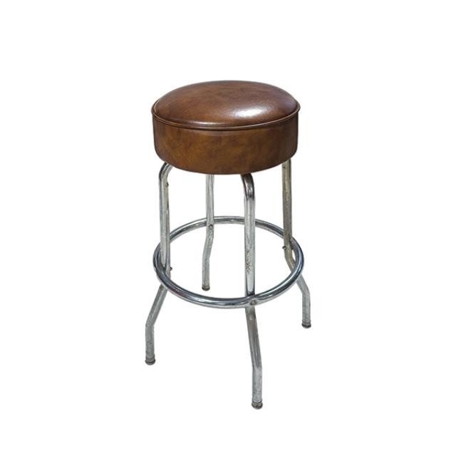 (40150233)STOOL-Brown Vinyl on Chrome Base