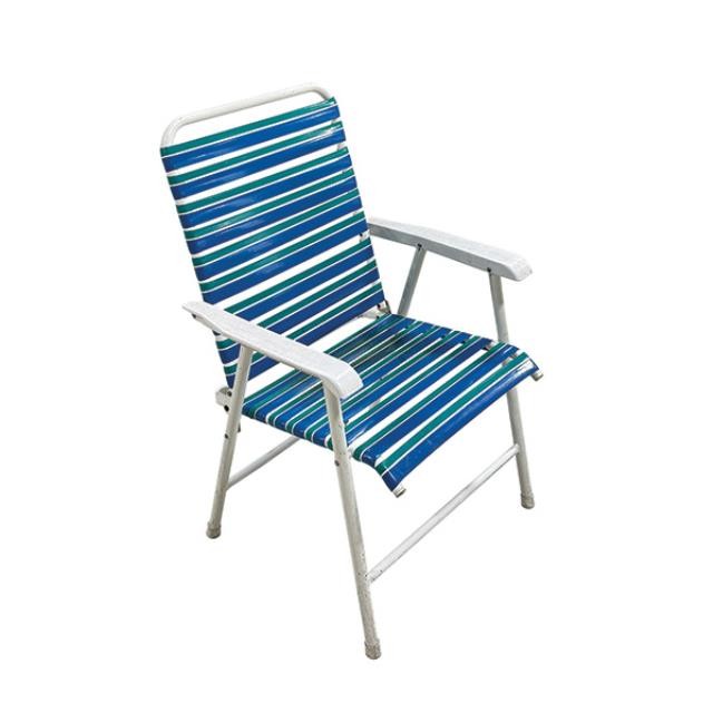 (40330031)BEACH/ POOL CHAIR-Green & Blue Vinyl